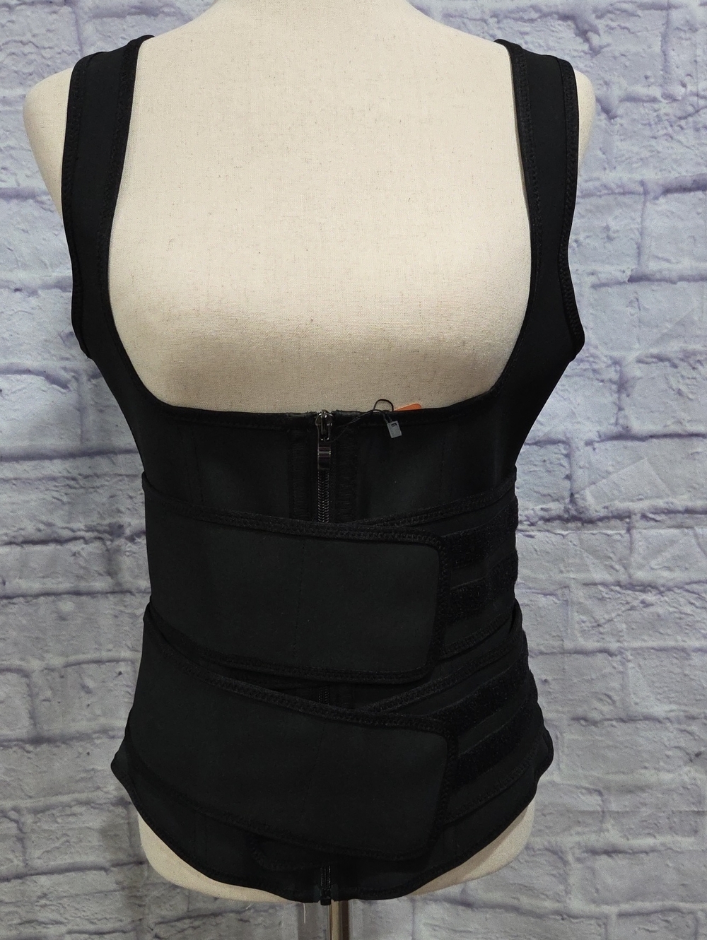FeelinGirl Black Waist Trainer Vest with Front Zip